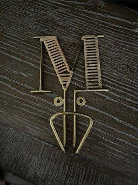 Anthropologie Brass rattan wall hanging hook